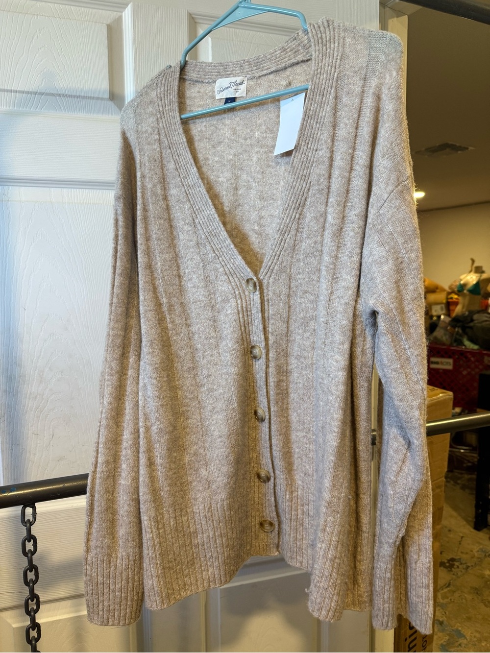 Universal Thread Taupe Button Front V-Neck Cardigan